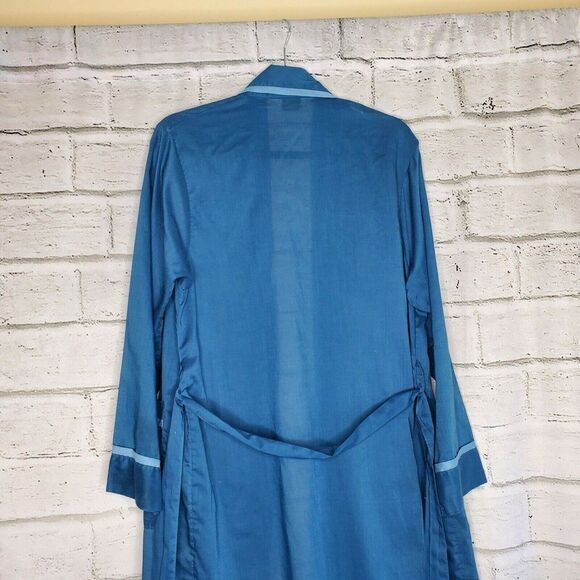 Vintage Robe By Weldon Blue Polyester Mens Robe With Belt Medium - Picture 2 of 9